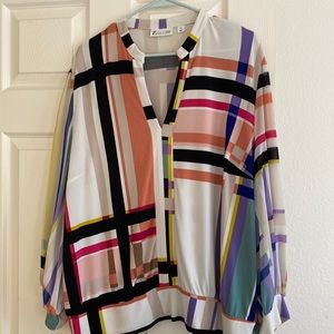 Super cute New York & Co color block style blouse